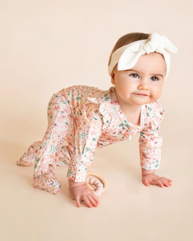 Floral L/S Zipsuit - Fern Floral
