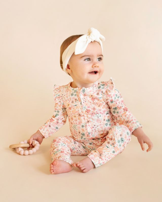 Floral L/S Zipsuit - Fern Floral