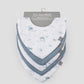 Muslin Bibs 5PK - Retro Blue