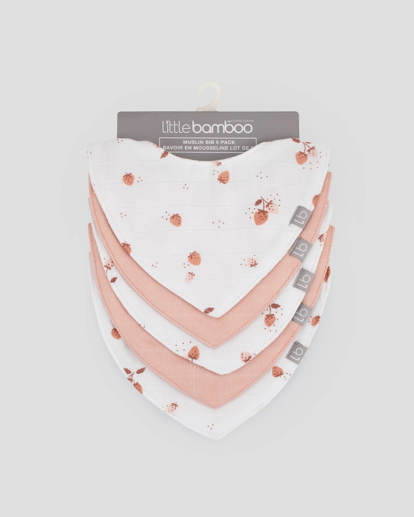 Muslin Bibs 5PK - Dusty Rose