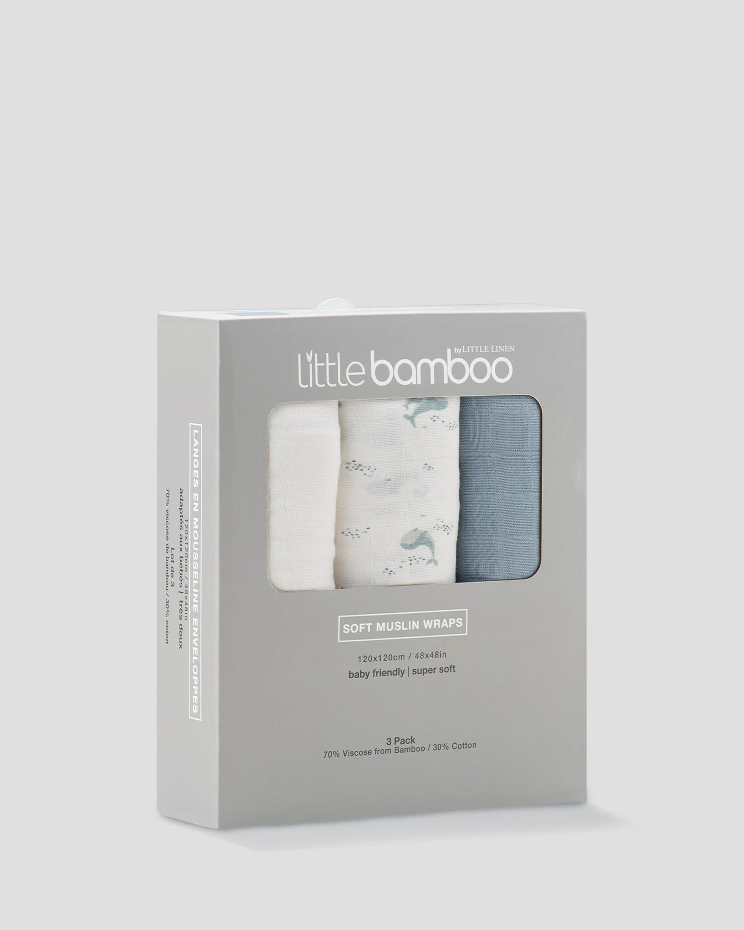 Muslin Wraps 3 Pack - Retro Blue