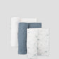 Muslin Wraps 3 Pack - Retro Blue