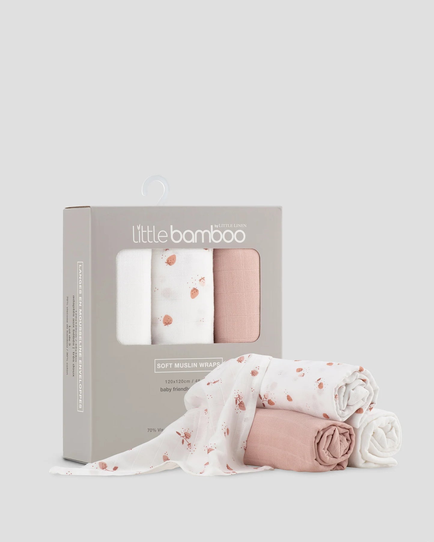 Muslin Wraps 3 Pack - Dusty Rose