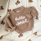 'Hello World' Chunky Knit Jumper - Teddy