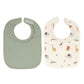 Roll Neck Bib 2pk - Wild Animals
