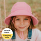 Girls Ponytail Bucket Hat - Baby Pink