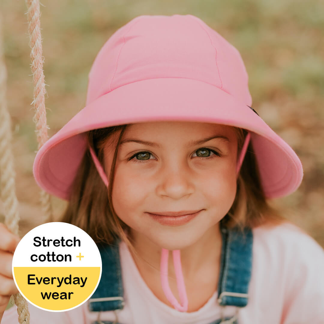 Girls Ponytail Bucket Hat - Baby Pink