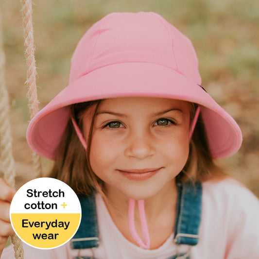 Girls Ponytail Bucket Hat - Baby Pink