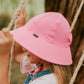Girls Ponytail Bucket Hat - Baby Pink