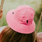 Girls Ponytail Bucket Hat - Baby Pink