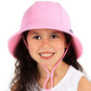 Girls Ponytail Bucket Hat - Baby Pink