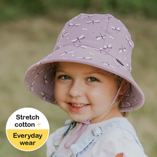 Girls Ponytail Bucket Hat - Dragonfly