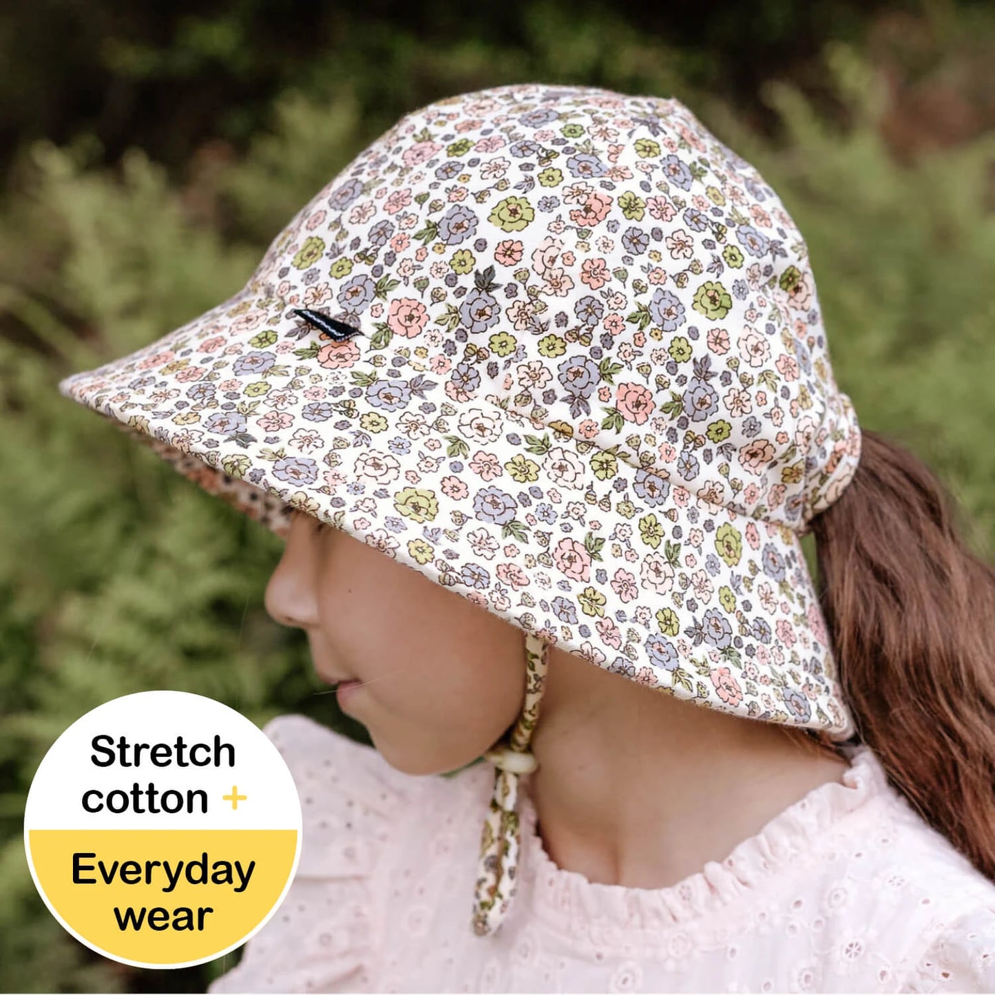 Ponytail Bucket Sun Hat - Floret