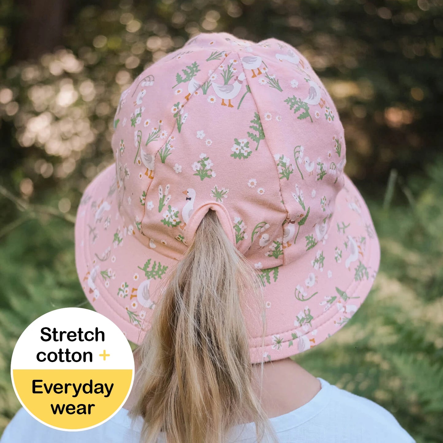 Ponytail Bucket Sun Hat - Quackers
