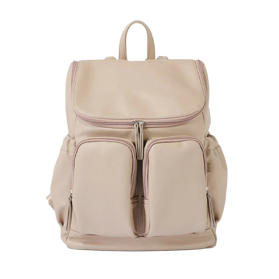 Signature Nappy Backpack - Oat Vegan Leather
