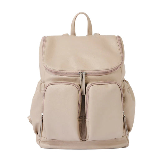 Signature Nappy Backpack - Oat Vegan Leather