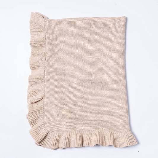 Ruffle Blanket - Biscuit