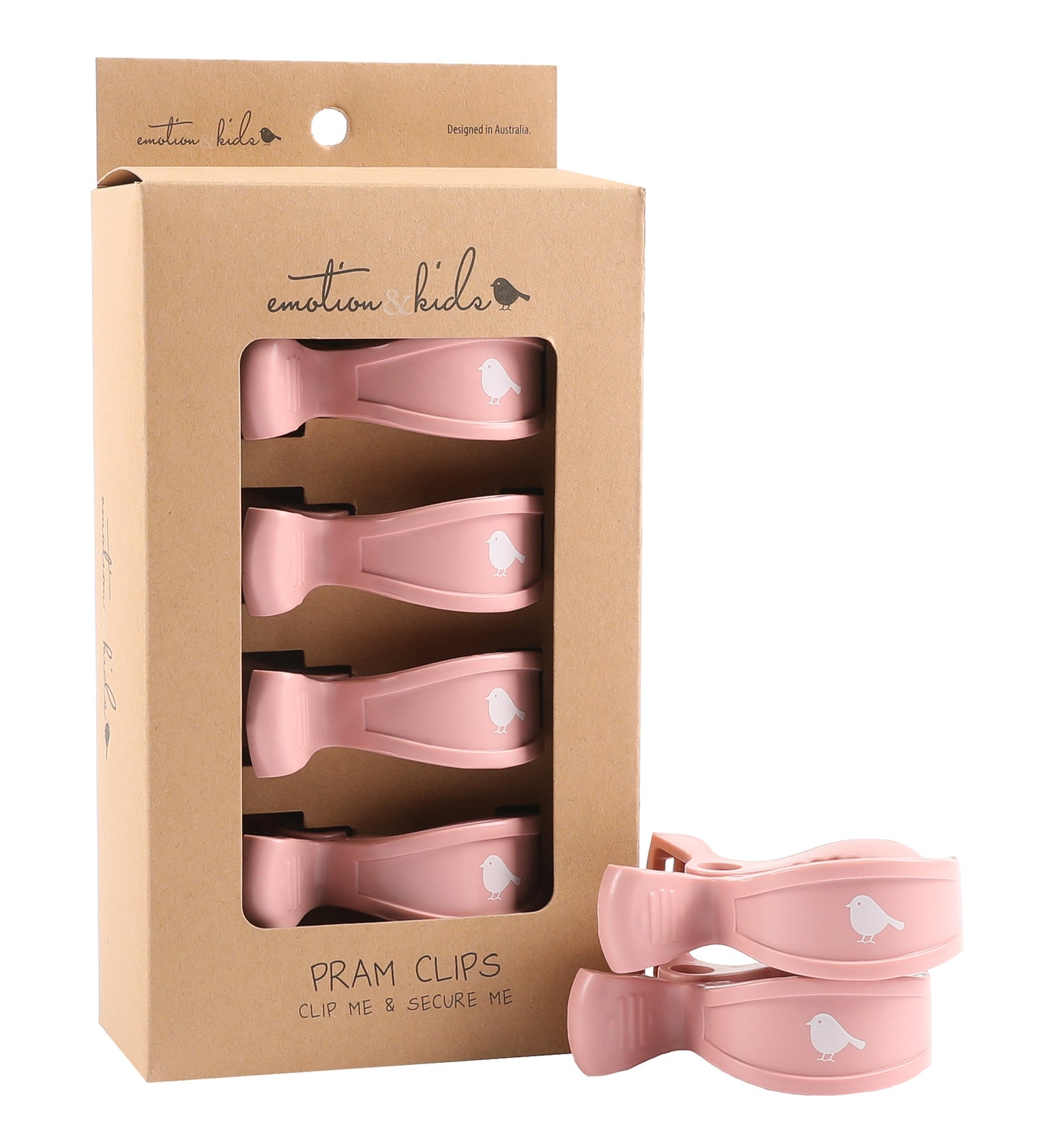 Pram Clips 4pk - Blush