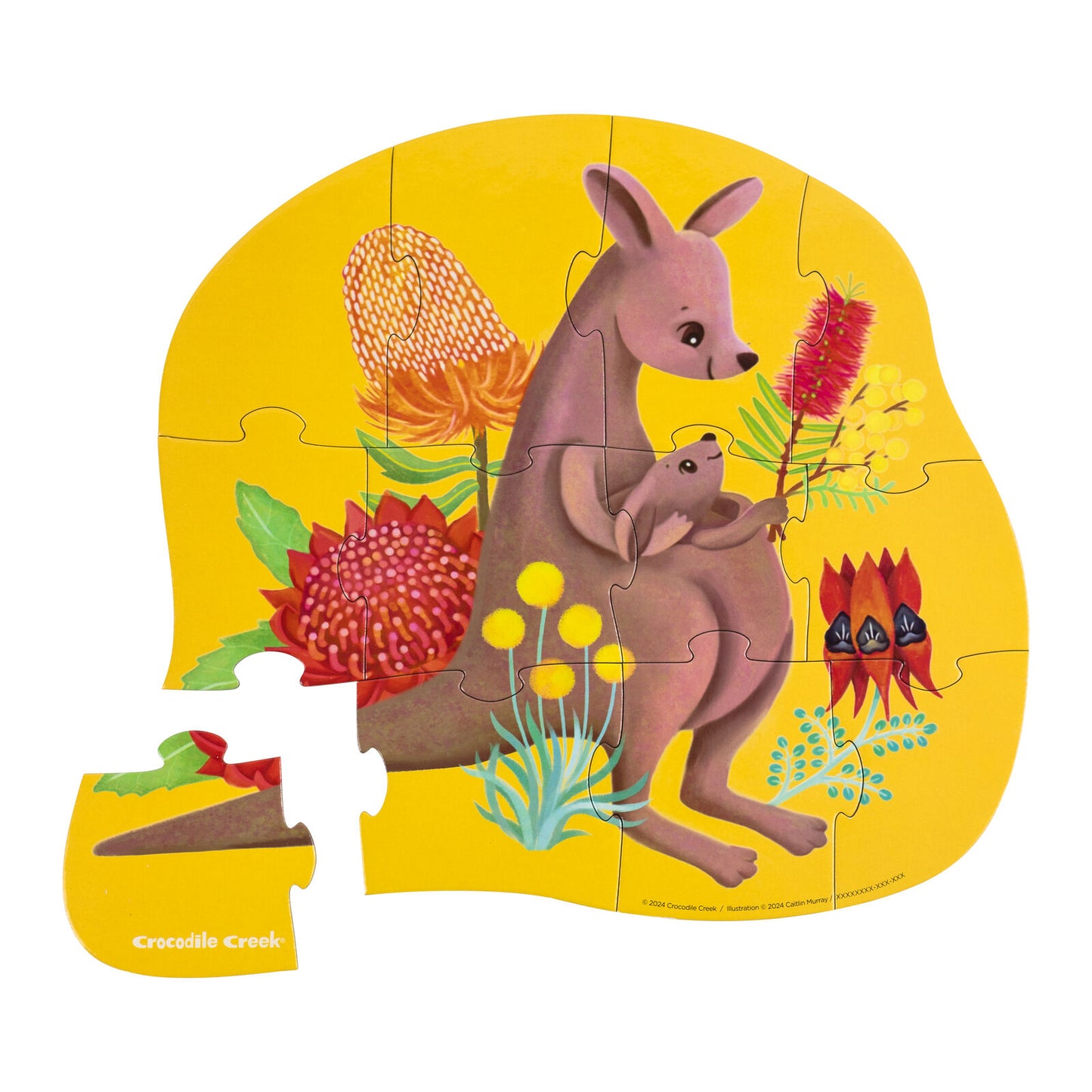 Mini Puzzle 12Pc - Kangaroo & Joey