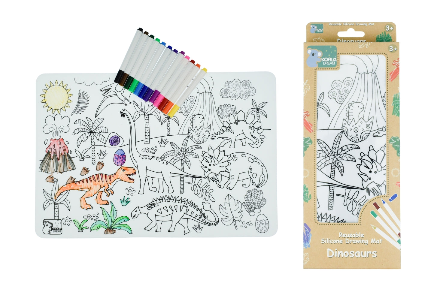Silicone Reusable Drawing Mat - Dinosaurs