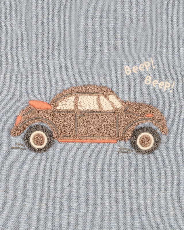 Car Knitted Jumper - Blue Sky