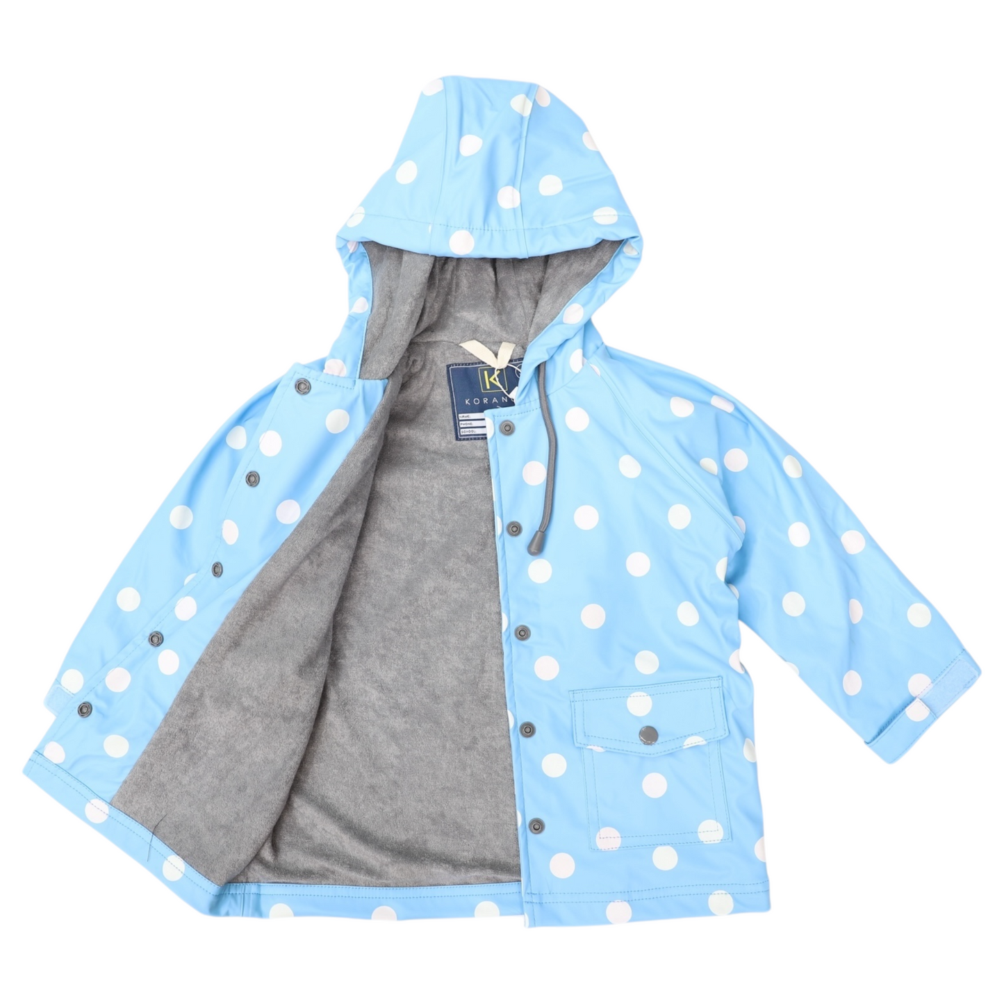 Polkadot Colour Change Raincoat - Blue