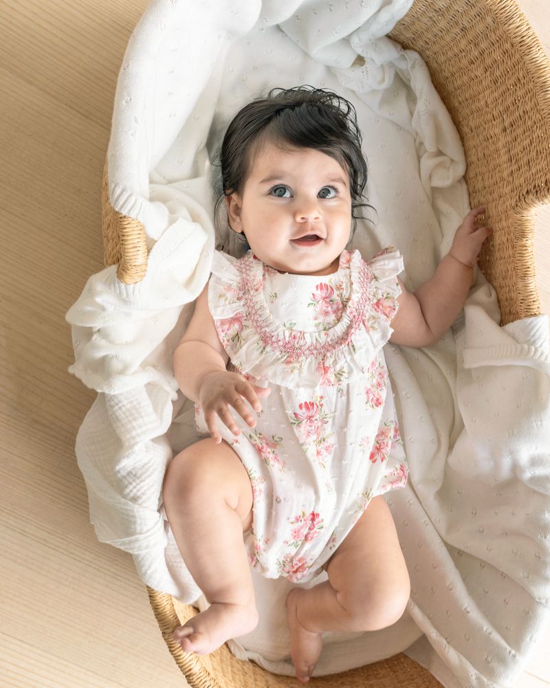 Chelsea Frill Yoke Romper - Chelsea Print