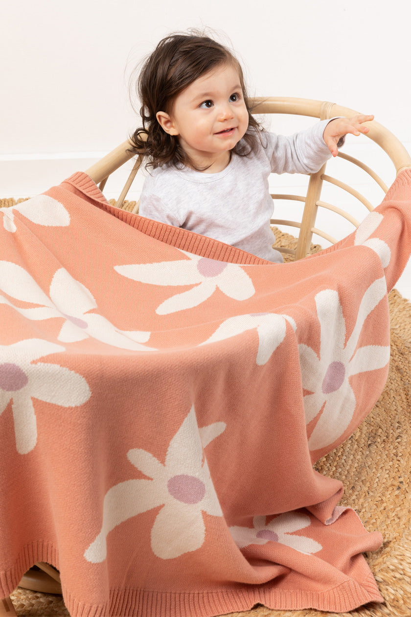 Cotton Baby Blanket - Daisy