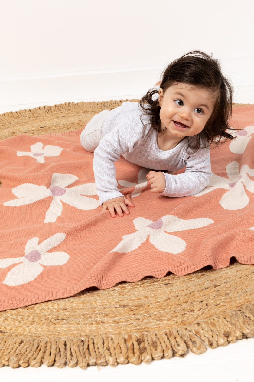 Cotton Baby Blanket - Daisy
