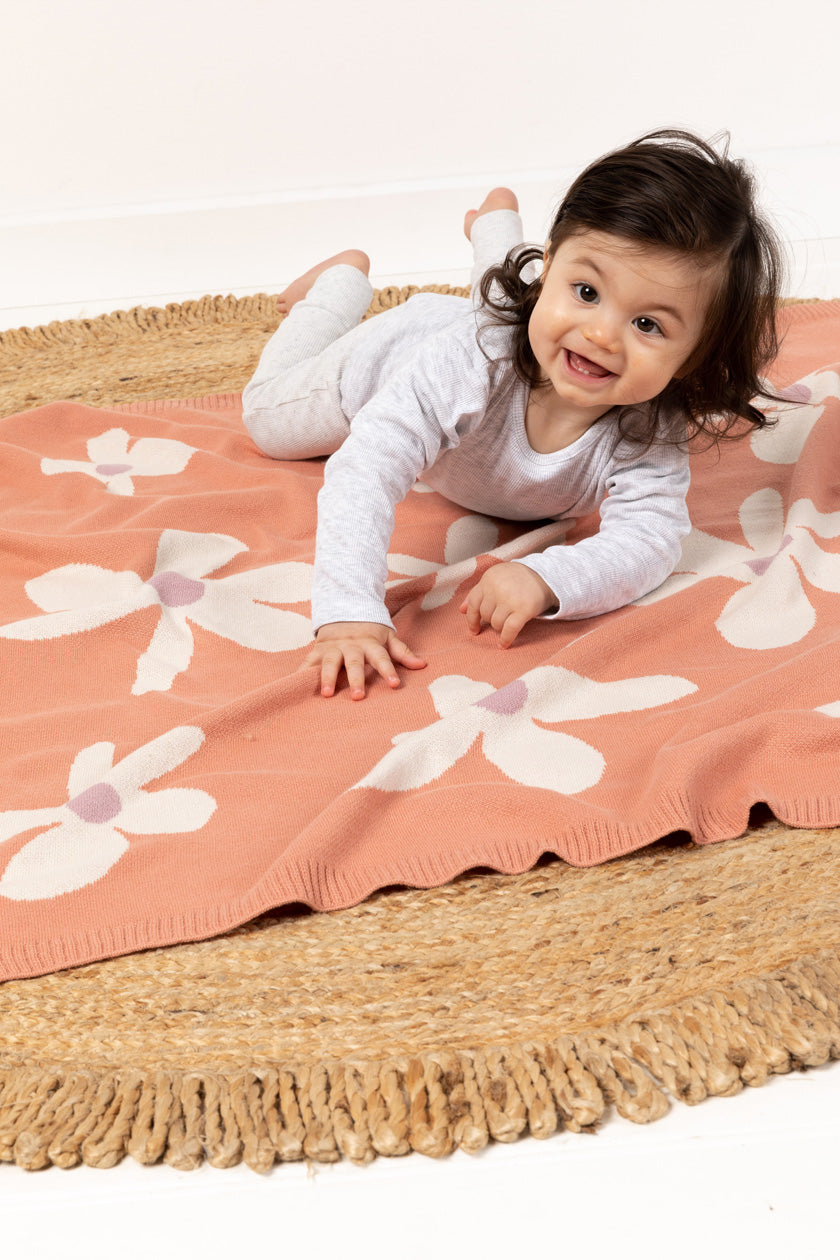 Cotton Baby Blanket - Daisy