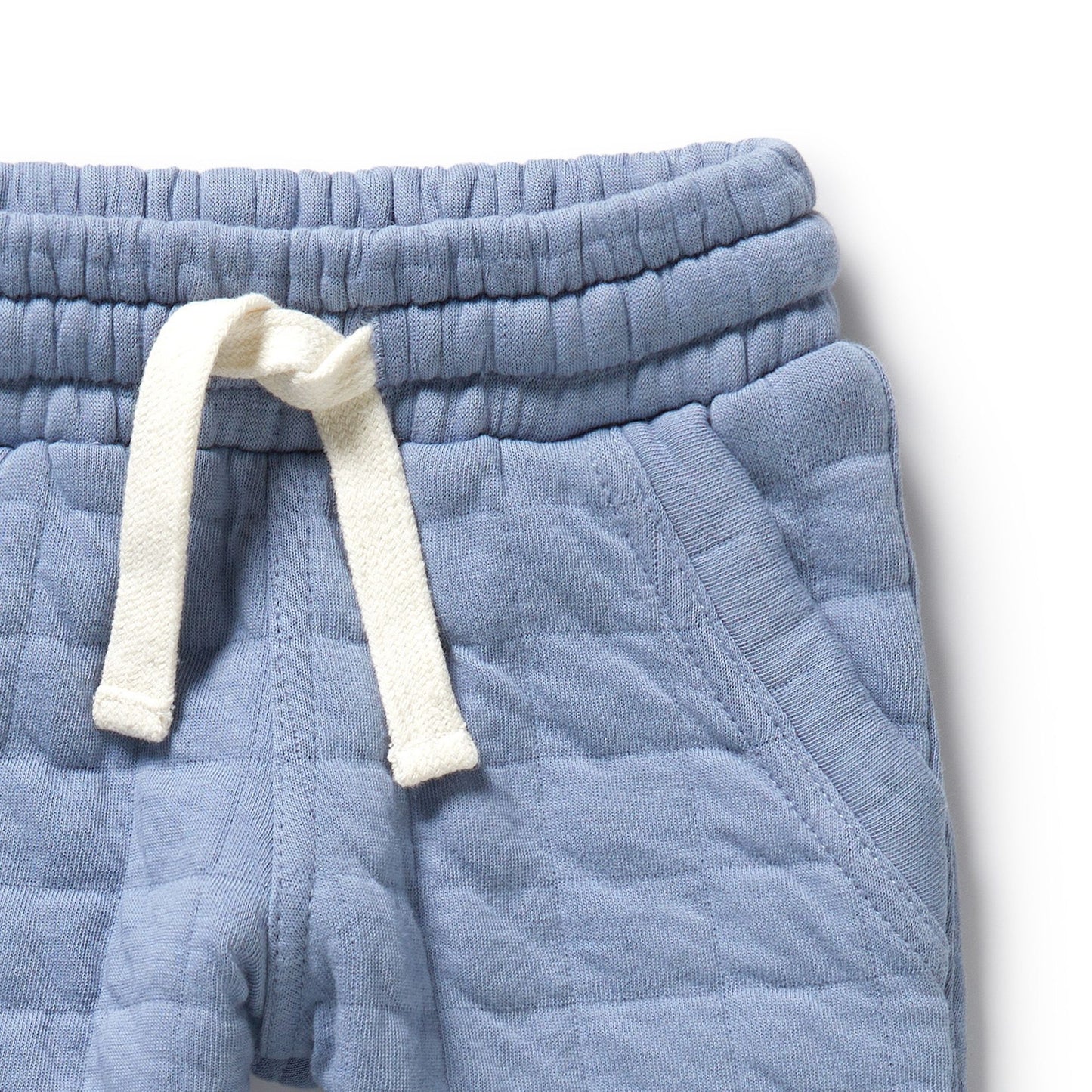 Organic Quilted Sweat Pant - Sky Blue