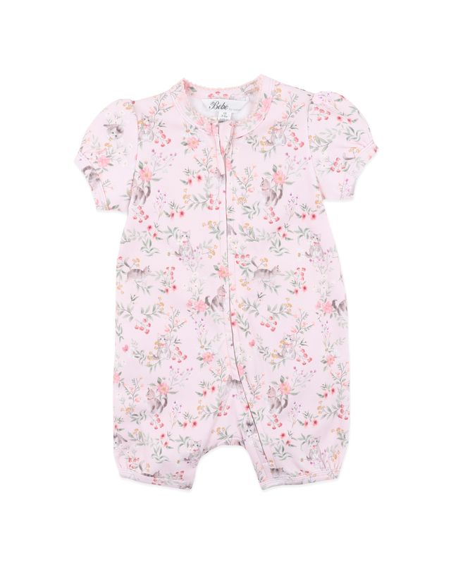 Willa S/S Zip Romper - Willa Print