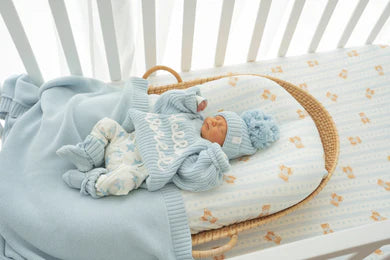 'Hello World' Chunky Knit Jumper - Sky Blue