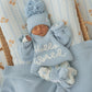 'Hello World' Chunky Knit Jumper - Sky Blue