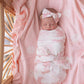 Frill Knit Blanket - Baby Pink Floral
