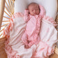 Frill Knit Blanket - Baby Pink Floral