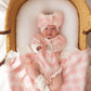 Frill Knit Blanket - Pink Gingham