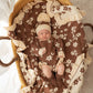 Frill Knit Blanket - Daisy Floral Chocolate