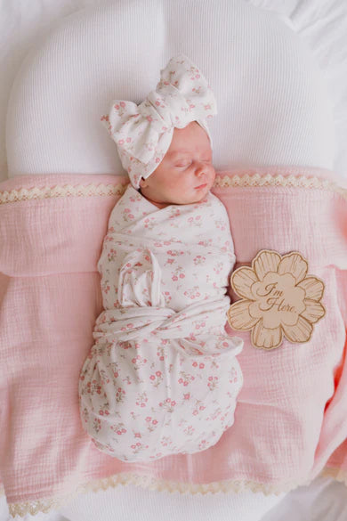 Jersey Swaddle - Paisley Peony