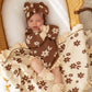 Frill Knit Blanket - Daisy Floral Chocolate