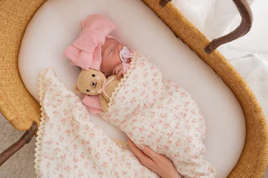 Gauze Lace Blanket - Paisley Peony