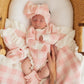 Frill Knit Blanket - Pink Gingham