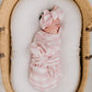 Swaddle & Top Knot Set -  Pink Gingham