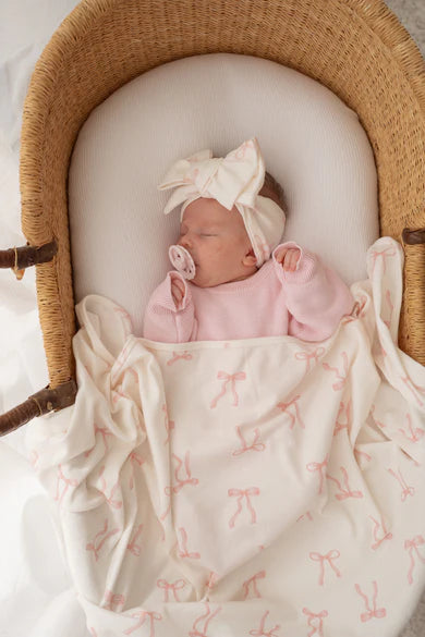 Jersey Swaddle - Pink Bows