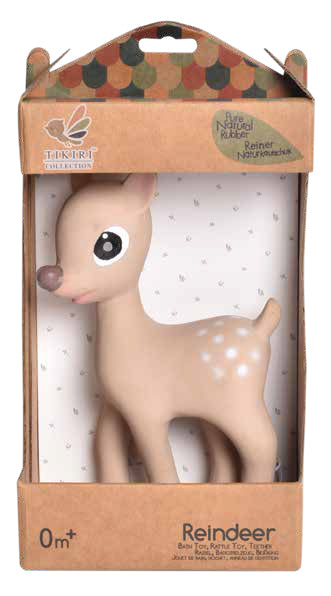 Tikiri Ralphie Deer Rubber Teether Rattle & Bath Toy