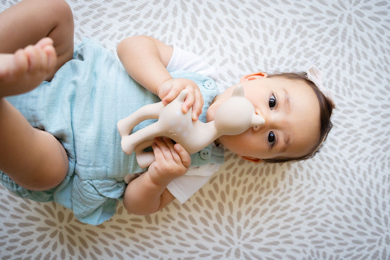 Tikiri Ralphie Deer Rubber Teether Rattle & Bath Toy