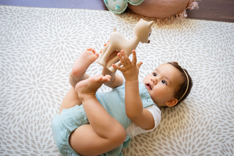 Tikiri Ralphie Deer Rubber Teether Rattle & Bath Toy