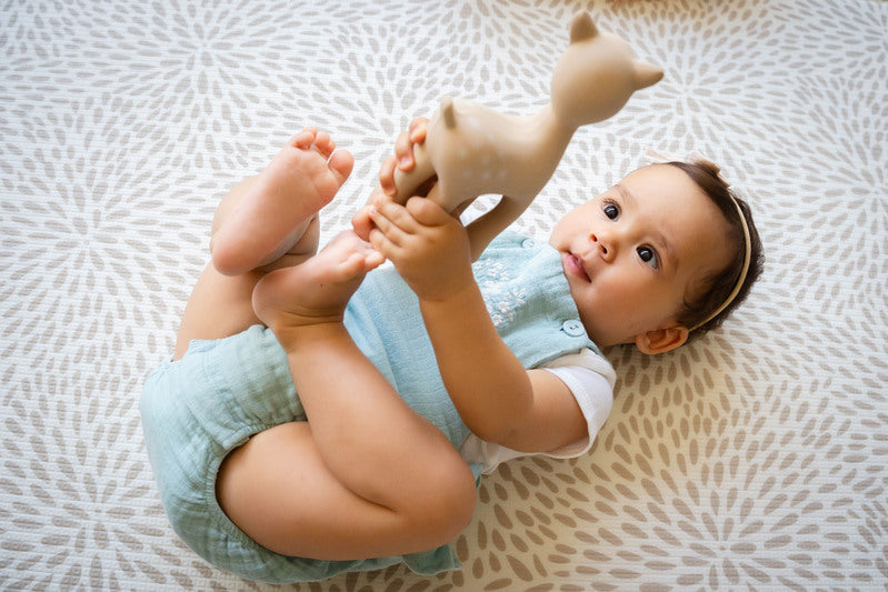 Tikiri Ralphie Deer Rubber Teether Rattle & Bath Toy