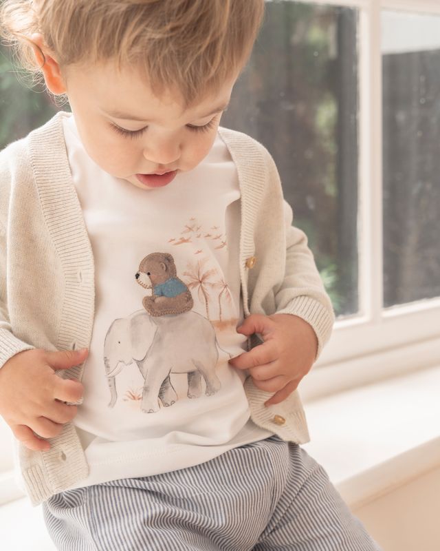 Brady Cotton Cardigan - Sky Marl