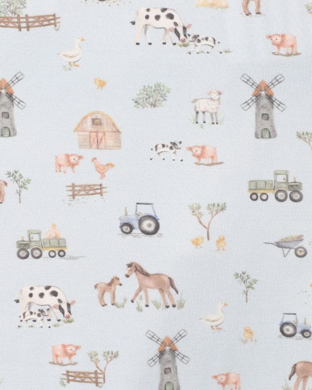 Ecocosy S/S Zipsuit - Farm Print